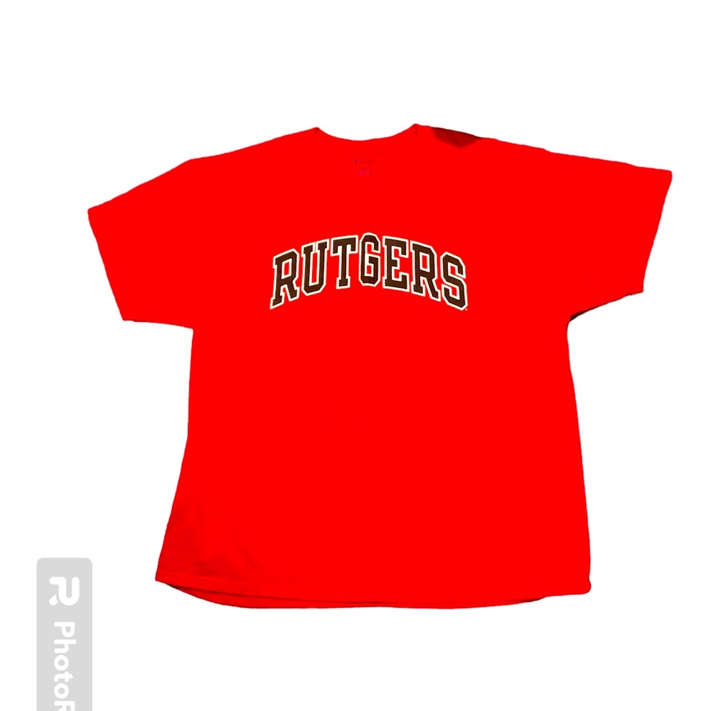 Rare Vintage CHAMPION Rutgers Scarlet Knights Single Stitched T Shirt 90s Red XL